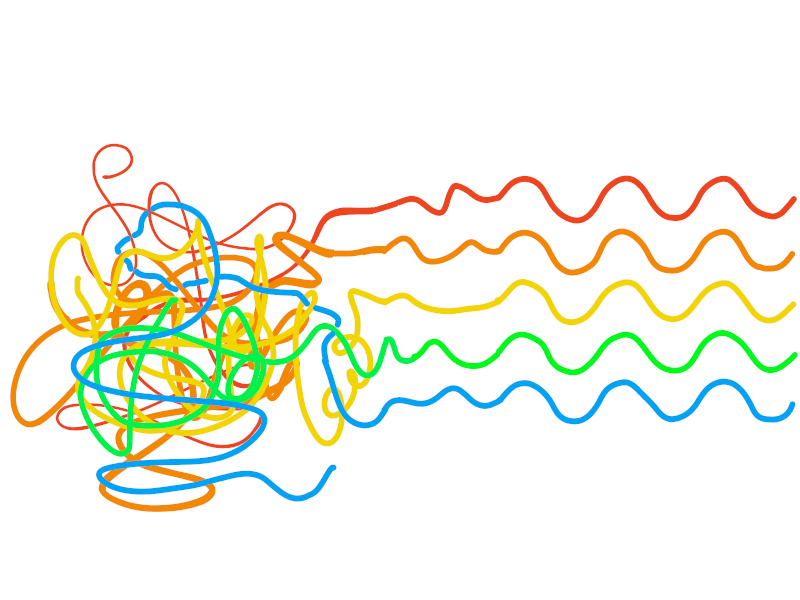 Untangling colorful lines